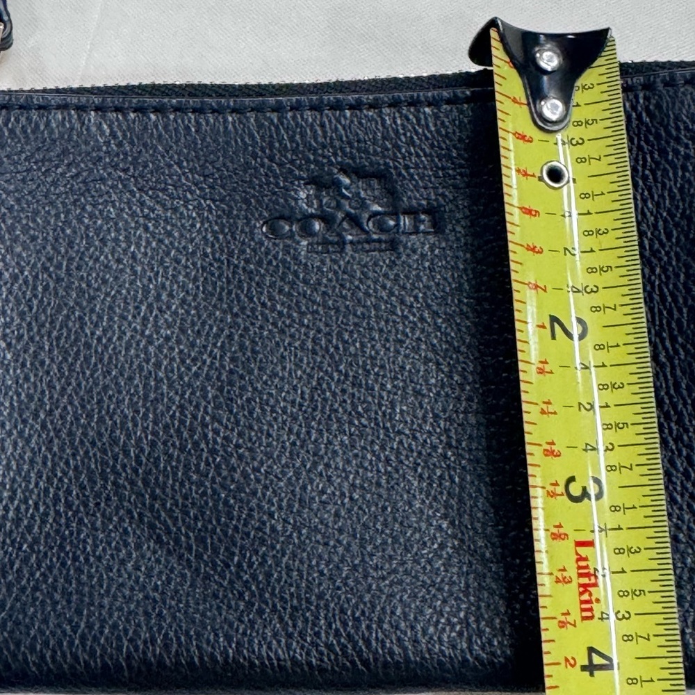 NEW | COACH | DOUBLE ZIPPER WRISTLET WITH STRAP | Black Leather - Picture 8 of 8